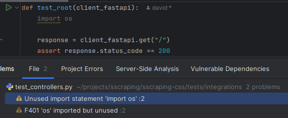 flake8 activated on pycharm IDE